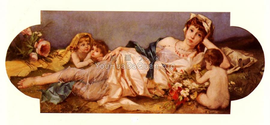 Odalisque Avec Puttis - 鲁道夫·恩斯特